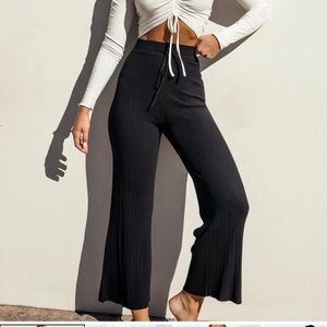 NWT Princess Polly Black Flowy Knit Majid Pants